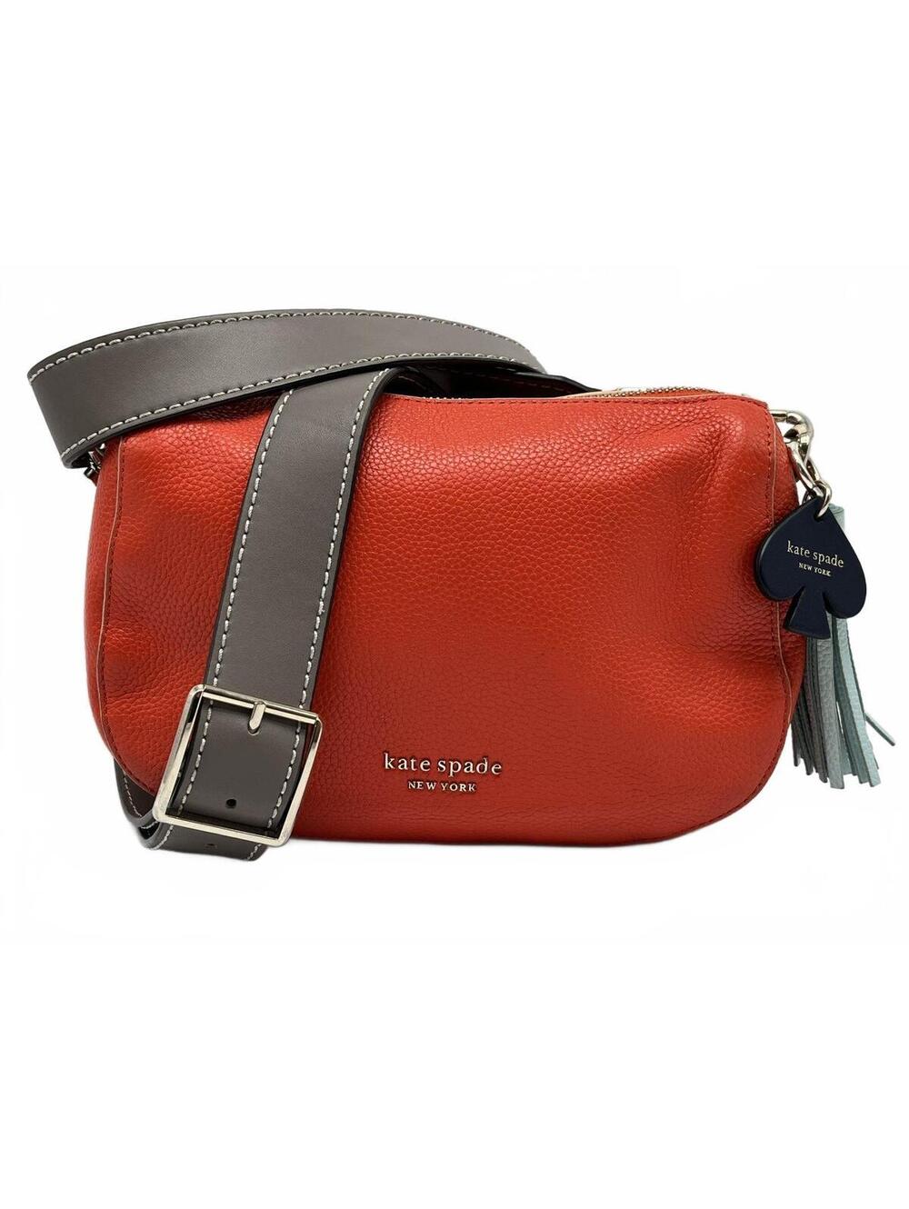 Kate Spade Anyday Medium Leather Crossbody Bag Orange Pebbled Leather Purse